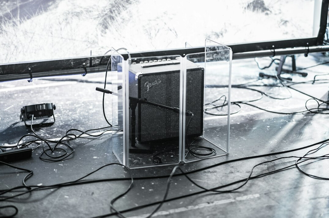 Backstage mixing console with lights