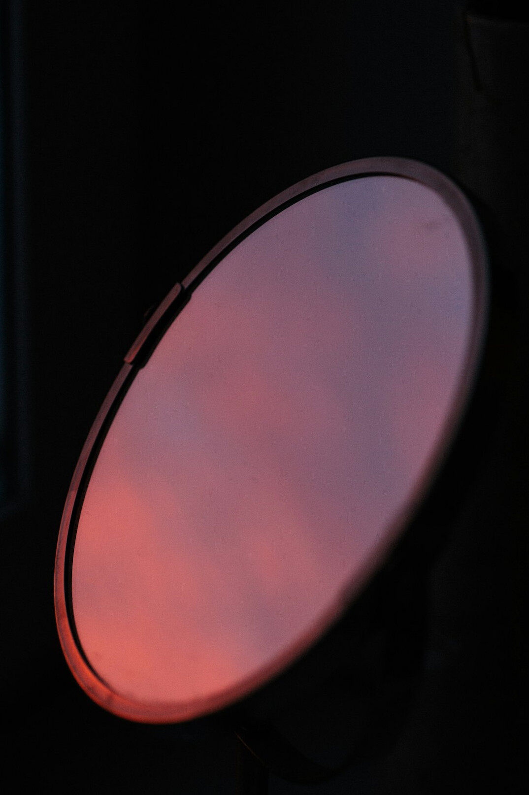 Studio microphone in front of a pop filter